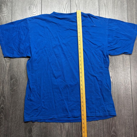 Vintage Job Secure 1990s Funny Graphic Shirt Blue Large Street Legal Cartoon - Picture 5 of 7